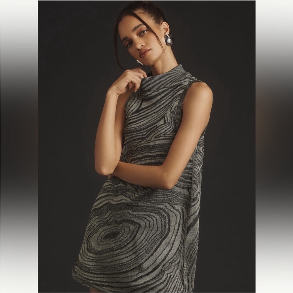 Anthropologie Metallic Sweater Dress